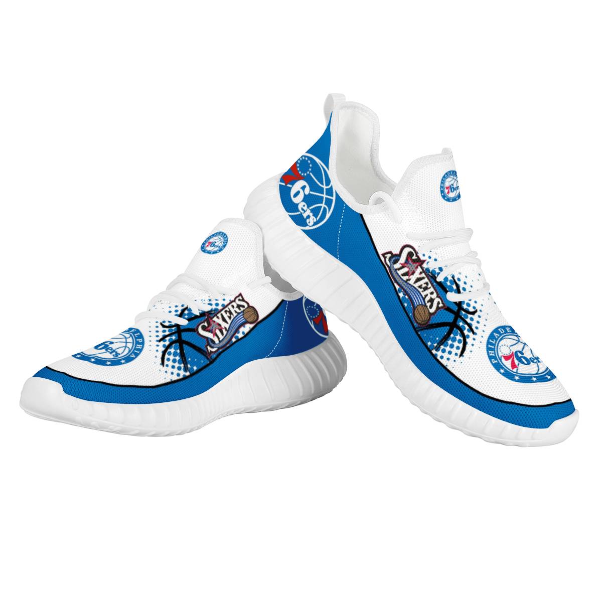 Women's Philadelphia 76ers Mesh Knit Sneakers/Shoes 002